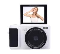 Fotocamera Digitale 4K per Fotografia, Fotocamera Vlogging AutoFocus Anti Shake 64MP per YouTube, 2,8 '' a 180 ° Flip Screen 16x Zoom Compact Camera per Beginner Teenager (WHITE)