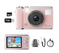 Fotocamera digitale 4K, vera fotocamera da vlogging 50 MP con scheda TF 32 G, zoom 16x, messa a fuoco automatica AF, schermo anti-tremore, schermo LED da 2,83 pollici, Flash, dispositivo