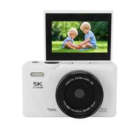 Fotocamera Digitale 5k 75MP HD 18X Digital Zoom AutoFocus Mirrorless Camera da 3 Pollici Fotografia di Viaggio Sullo Schermo (WHITE)