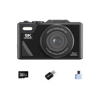 Fotocamera Digitale 5K - 75MP, WiFi, Schermo Ribaltabile, con Scheda 64GB, Adattatore Type-C e Lettore USB