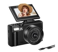 Fotocamera Digitale 5K Autofocus WiFi Vlog Camera con Schermo Girevole A 180, Fotocamera Compatta per Principianti, Adolescenti A