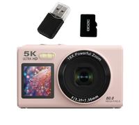 Fotocamera digitale 5K con 2 schermi zoom 18X 80MP videoregistratore portatile