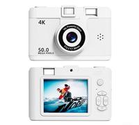 Fotocamera digitale 5K con zoom digitale 16X, fotocamera Vlogging con schermo flip da 2,3 pollici a 180°, WiFi con luce di riempimento integrata, messa a fuoco automatica per adolescenti, principianti