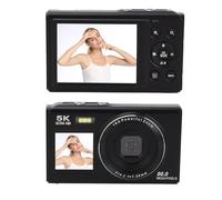 Fotocamera Digitale 5k, Fotocamera Selfie WiFi a Doppio Schermo da 80 MP 18X con Flash e Scheda di Memoria Incorporato per la Fotografia di Viaggio Principianti (32GB)