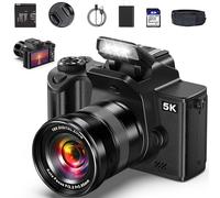 Fotocamera digitale 4K per fotografia, 64 MP, WiFi Vlogging, fotocamera per YouTube One-Touch Macro, videocamera UHD con messa a fuoco automatica con touch screen da 4 pollici, zoom digitale 18x