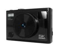 Fotocamera digitale 5K per fotografia con doppio obiettivo anteriore e posteriore, nera