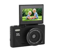 Fotocamera Digitale 5k per Fotografia, Fotocamera Vlogging Portatile da 75 MP con Schermo di Lancio da 3 Pollici a 180 °, Videocamera Digitale Autofocus per Principianti, Zoom