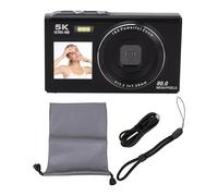Fotocamera Digitale 5K per Fotografia, Videocamera per UHD 80MP con Zoom 18X e Messa a Fuoco Automatica per YouTube con Doppio Schermo da 2,8 Pollici e 1,5 Pollici, Videocamere (32GB)