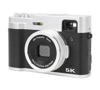 Fotocamera Digitale 5K per la Fotografia, Videocamera Vlogging da 48MP 30FPS, Fotocamera da Viaggio Anti-shake con Pulsanti di Rotazione, per Video (BLACK)