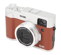 Fotocamera Digitale 5K per la Fotografia, Videocamera Vlogging da 48MP 30FPS, Fotocamera da Viaggio Anti-shake con Pulsanti di Rotazione, per Video (BROWN)