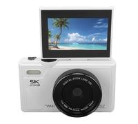 Fotocamera Digitale 5k, Telecamere Vlogging WiFi da 75 MP, Punto AutoFocus 18x e Fotocamera Digitale con Schermo a Flip da 3 Pollici a 180 °, Compatta Vlog Travel Camara con (128G)