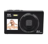 Fotocamera digitale 5K, zoom 18x, 80 MP portatile punto e scatta con doppio schermo, flash integrato e messa a fuoco automatica per fotografia, viaggi, adolescenti, studenti