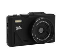 Fotocamera digitale, 64MP 4K UHD Vlogging Camera con 3 Pollici Flip Screen, Zoom Digitale 18X, Anti Shake, Autofocus, Funzione Webcam, Retro Digital Point and Shoot Camera per Viaggi