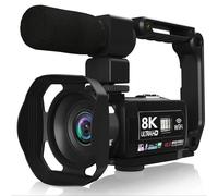 Fotocamera digitale 8K, registratore portatile con zoom DV 18X da 48 MP, videocamera touch screen LCD 3'' Leggero(No card)