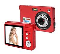 Fotocamera Digitale a Scheda, Videocamera per Vlogging Full HD LCD Ricaricabile da 2,7 Pollici, Microfono Incorporato, Videocamera Portatile Mini Point And Shoot per Bambini Studenti Adulti(red)