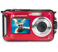 AGFA PHOTO Realishot WP8000 - Fotocamera Digitale Impermeabile, 24 MP, Video Full HD, Doppio Schermo LCD, Zoom Digitale 16x, Stabilizzatore Digitale, Batteria al Litio - Rosso