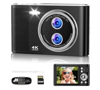 Fotocamera Digitale Bambini Compatta 32GB: 48MP Macchina Fotografica con Schermo 4K 2,8" Anti-Shake 16X Digital Zoom Videocamera Portatile per YouTube Vlogging Automessa a Fuoco