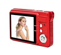 Fotocamera Digitale Compatta 18 MP, Schermo LCD 2,7", Zoom Ottico 8x, Ricarica Batteria, Scheda 32 GB, Rosso