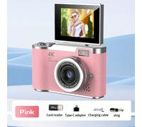 Fotocamera digitale compatta con zoom ottico 18X, 48MP, messa a fuoco automatica, video 4K, rilevamento dei volti, schermo ribaltabile da 2,4", batteria ricaricabile, fotocamera per vlogging ABS