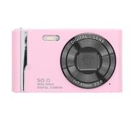 Fotocamera digitale compatta da 50 MP 4 K HD, con messa a fuoco automatica, anti-vibrazione, con flash, per viaggi (rosa)