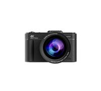 Fotocamera digitale compatta retrò V5 da 64 MP con schermo orientabile a 180 gradi e registrazione video 4K; Modello: Obiettivo grande (nero)_Obietti