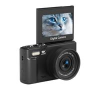 Fotocamera digitale con display pieghevole 5K, messa a fuoco automatica per | Risoluzione video 5K, touch screen pieghevole a 180 gradi, nove modalità di registrazione, ideale per vlogging