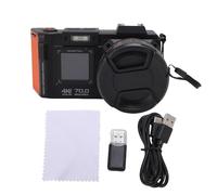 Fotocamera Digitale con Flash 70MP 4K Video 4K 50x Zoom Focus Automatico F1.8 Apertura a Doppio Schermo Wifi Hot Scarpe Timestamp per Fotografia di Viaggio (BLACK)