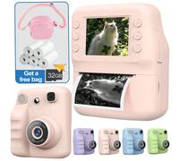 Fotocamera digitale con registrazione video 1080P e stampa istantanea, fotocamera digitale per selfie, ideale come giocattolo fotografico da viaggio per ispirare creatività e divertimento, leggera e p
