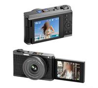 Fotocamera digitale con risoluzione 68 MP, video 4K, zoom 28x, trasferimento schermo inclinabile da 2,8 pollici e 5 ore di utilizzo continuo (effetto coccodrillo)