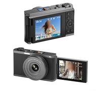 Fotocamera digitale con risoluzione 68 MP, video 4K, zoom 28x, trasferimento schermo inclinabile da 2,8 pollici e 5 ore di utilizzo continuo (Lychee Texture)