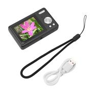 Fotocamera digitale da 12MP 1080P 2.4in TFT Schermo 16X Zoom Auto Focus Fotocamera digitale per studenti bambini Vlogger viaggiatori (Nero)