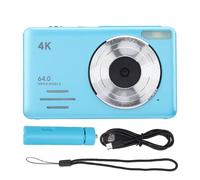 Fotocamera digitale da 4 K, 64 MP, con zoom digitale da 18 x auto, messa a fuoco compatta, più filtri, registrazione, rallentatore, timelapse Photography (blu)