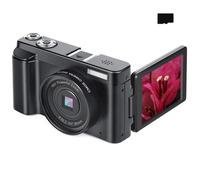 Fotocamera digitale da 48 MP, HD 1080p, zoom 16x, schermo ribaltabile, scheda di memoria da 32 GB - Nouvo