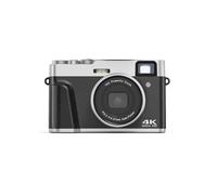 Fotocamera digitale da 48 MP, video 4K, zoom 16x, schermo da 2,8 pollici, ideale per principianti e studenti, colore nero e argento.