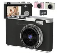 Fotocamera digitale da 48MP con risoluzione video 1080P, compatta e facile da usare, supporta registrazione video, fotografia, zoom, time-lapse, ricarica USB-C e trasferimento immagini, adatta per rag