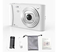 Fotocamera digitale da 50 Mp, ricaricabile, leggera, compatta, con doppio obiettivo, scheda zoom 8X migliorata, facile navigazione per foto (bianco A15 senza carta)