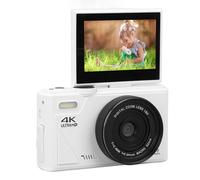 Fotocamera Digitale da 64 MP, Schermo da 3 Pollici, Video 4K, Zoom 18X, Rilevamento Facciale, Stabilizzazione, Time Lapse, Rallentatore, Ricaricabile, Streaming Live per (WHITE)