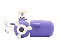 Fotocamera digitale e videocamera per bambini Kidamento, design esclusivo a forma di aereo con cinturino in silicone, laccetto da collo che funge anche da cavo di ricarica e USB - Modello V