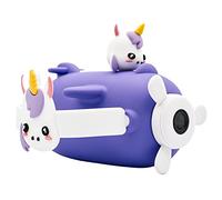 Fotocamera digitale e videocamera per bambini Kidamento, design esclusivo a forma di aereo con cinturino in silicone, laccetto da collo che funge anche da cavo di ricarica e USB - Modello V