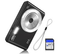 Fotocamera digitale, FHD 1080P 44MP fotocamera digitale per bambini con scheda SD da 64 GB, zoom digitale 16x, fotocamera compatta per punti e riprese portatile, per bambini, ragazzi, ragazze,