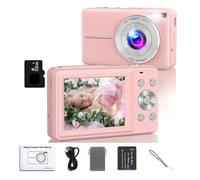 Fotocamera digitale for bambini Videocamera for bambini con zoom 16x Fotocamere compatte Fotocamere 1080P 44MP for fotografia for principianti(P-32G Card)