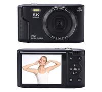 Fotocamera Digitale, Fotocamera da vlog da 5k da 72 MP con Zoom Digitale 16x, Luce Flash, AF Autofocus da 2,8 Pollici Schema WiFi Compact Schermo Compatto per Adolescenti da