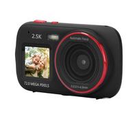 Fotocamera Digitale, Fotocamera Digitale a Doppio Schermo con Zoom 16X da 72 MP 2,5 K per Registrare la (BLACK)