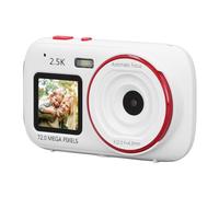 Fotocamera Digitale, Fotocamera Digitale a Doppio Schermo con Zoom 16X da 72 MP 2,5 K per Registrare la Vita (WHITE)