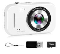 Fotocamera digitale, fotocamera digitale compatta 48MP 4K con messa a fuoco automatica, fotocamera punta e scatta con modalità bellezza e guida alla composizione, anti-shake, scheda da 32 GB, lettore