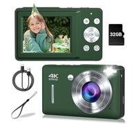 Fotocamera digitale, fotocamera digitale FHD 1080P per bambini, fotocamera compatta per punti e scatti, zoom 16x, rilevamento del viso, fotocamera portatile anti vibrazione, piccola fotocamera per