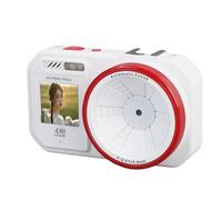 Fotocamera Digitale, Fotocamera FHD 4K da 64 MP con Doppio Schermo, Fotocamera Digitale Compatta Punta e Scatta, Zoom 18x, Anti-vibrazione, per Ragazzi, Ragazze e bambini. (WHITE)