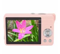 Fotocamera Digitale, Fotocamera per Vlogging con Messa a Fuoco Automatica 1080P 50MP Zoom Digitale 16X Fotocamere Punta e Scatta per Viaggi, Anti-vibrazione, Flash LED (PINK)