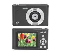 Fotocamera Digitale HD 4K da 48 MP, Display a Colori IPS, Ripristina Colori Reali, Portatile, Previene le Vibrazioni, per Fotografia, Registrazione Video, Viaggi, con Luce (BLACK)