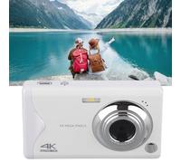 Fotocamera Digitale HD, Fotocamera Digitale 4K con Otturatore Elettronico, Anti-shake, Schermo LCD da 3,0 Pollici per Bambini per Riprese di Laurea (WHITE)